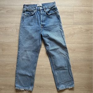 AGOLDE '90s distressed high rise straight-leg jeans